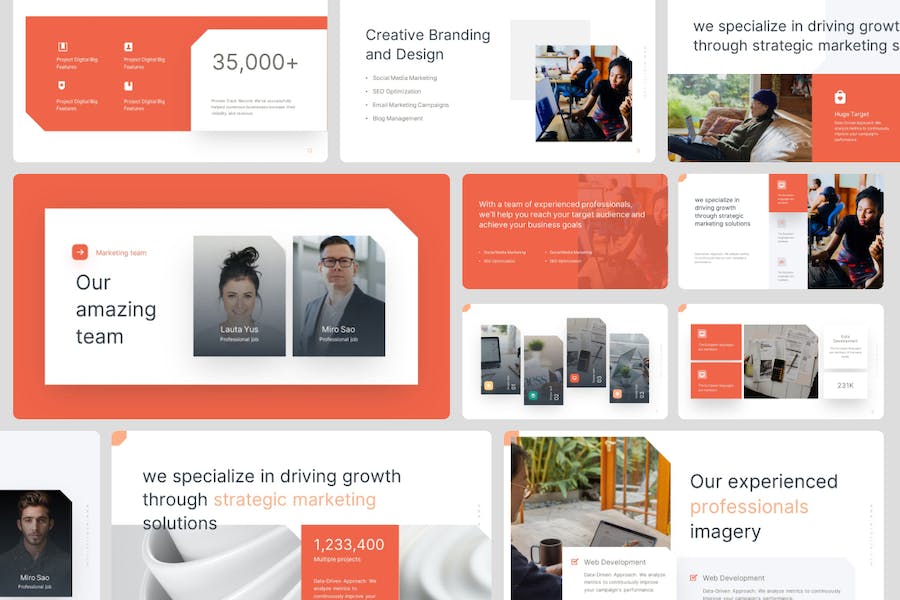 橙色总体规划布局方案PPT模板 - 顶尖PPT