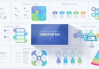 多色彩创意商务信息图表keynote模板 - 顶尖PPT