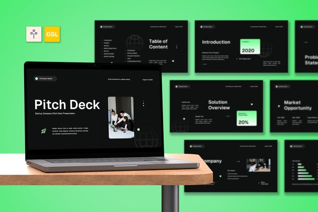 黑绿白现代商务风格PPT模板 - 顶尖PPT