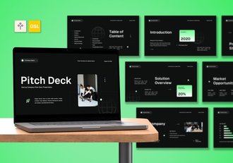 黑绿白现代商务风格PPT模板 - 顶尖PPT