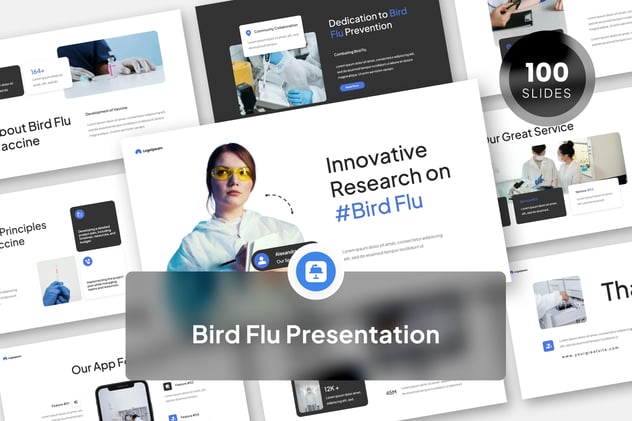 简洁风格流感病毒防控措施keynote模板 - 顶尖PPT