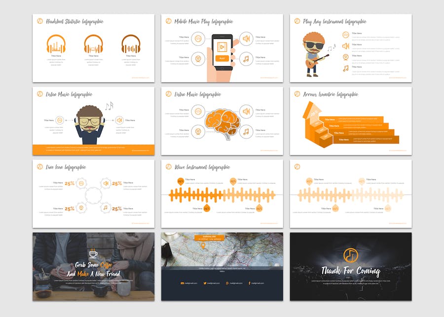 音乐播放器产品功能展示Keynote模板 - 顶尖PPT