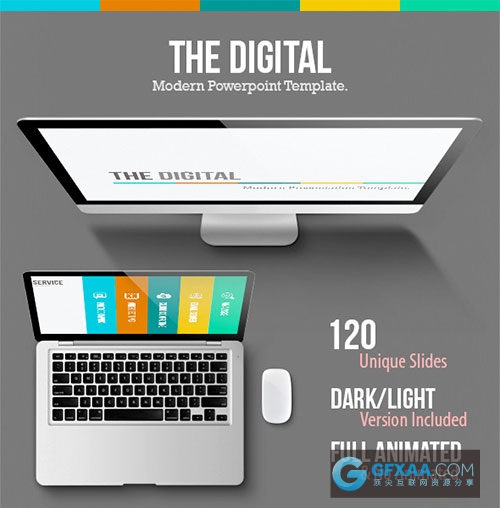 高端质感多色图形图表商务PPT模板 - 顶尖PPT