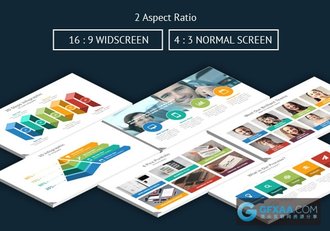 300页大型商务扁平化多色系图形图表PPT模板 - 顶尖PPT