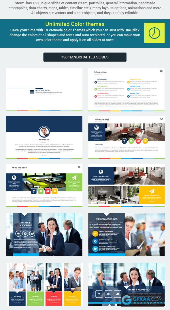多种颜色商务职场PowerPoint演示文稿 - 顶尖PPT