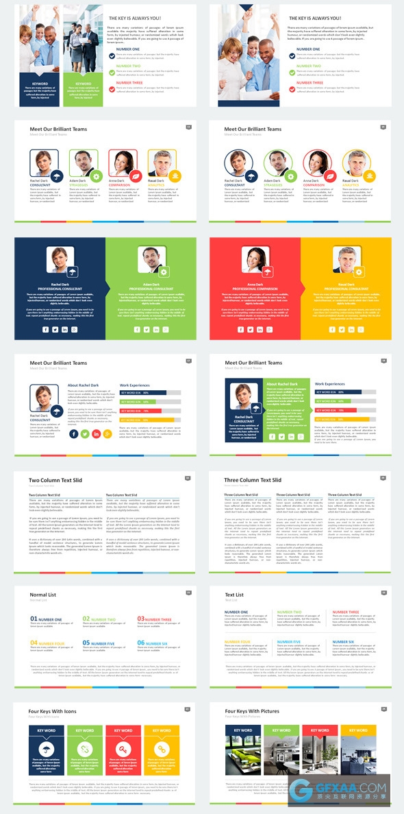 多种颜色商务职场PowerPoint演示文稿 - 顶尖PPT