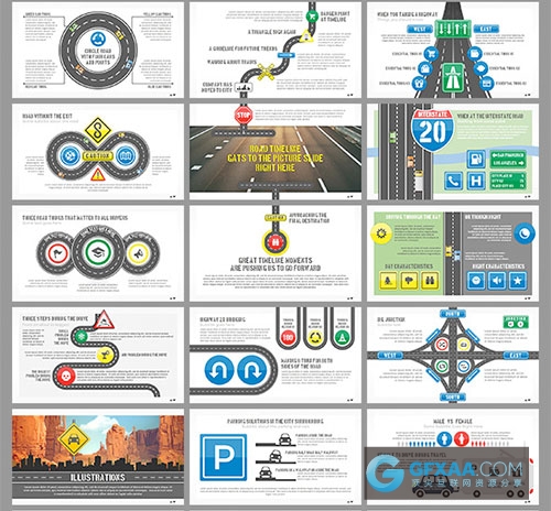 交通高速公路/道路建设规划PPT模板 - 顶尖PPT