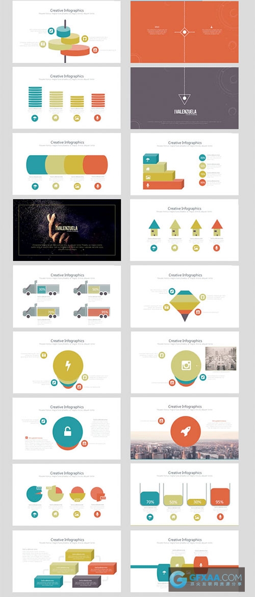 100页简约多色系风格3种配色PPT模板 - 顶尖PPT