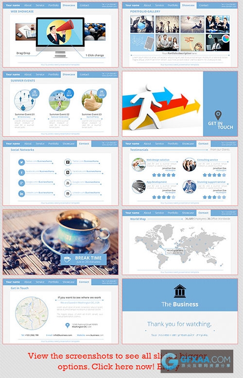 高端质感多色图形图表商务PPT模板 - 顶尖PPT