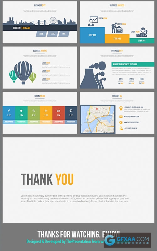 高端质感多色图形图表商务PPT模板 - 顶尖PPT