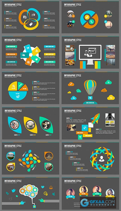 370页大型扁平化/卡通图形/多用途ppt模板【史诗级】 - 顶尖PPT