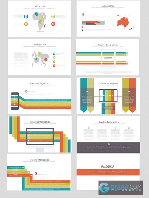 100页简约多色系风格3种配色PPT模板 - 顶尖PPT
