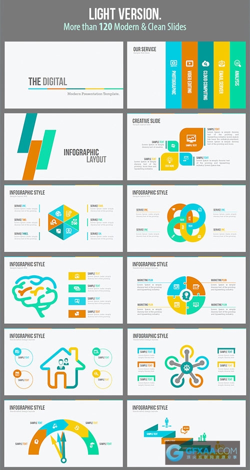 120多种精美图形图标PPT多用途模板 - 顶尖PPT