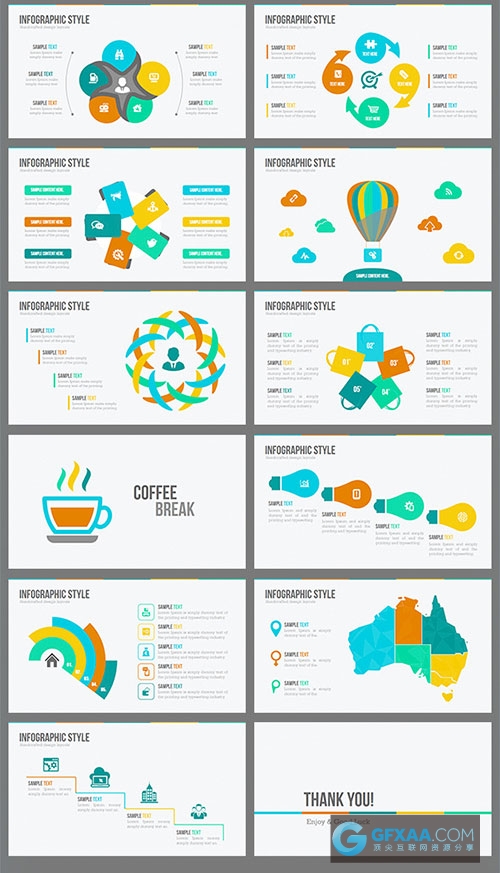 120多种精美图形图标PPT多用途模板 - 顶尖PPT