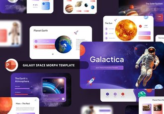 宇宙银河太空主题PPT模板 - 顶尖PPT