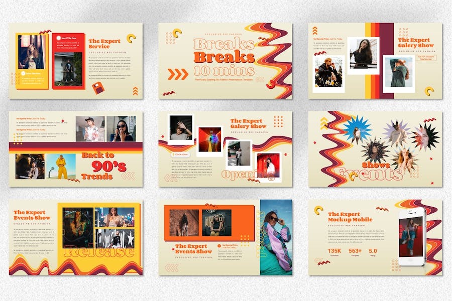 复古怀旧90年代风格展示PPT模板 - 顶尖PPT