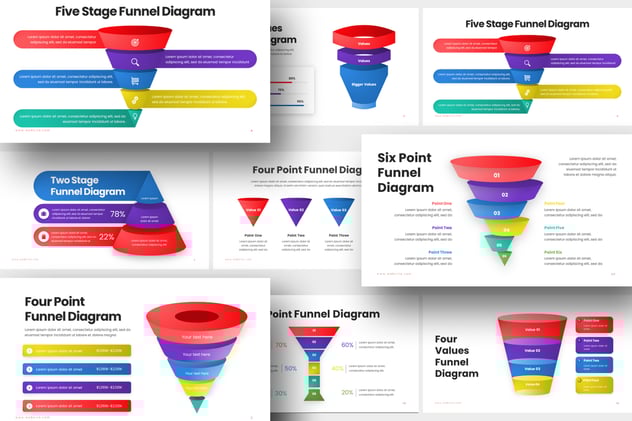 销售漏斗转化流程图形Keynote模板 - 顶尖PPT