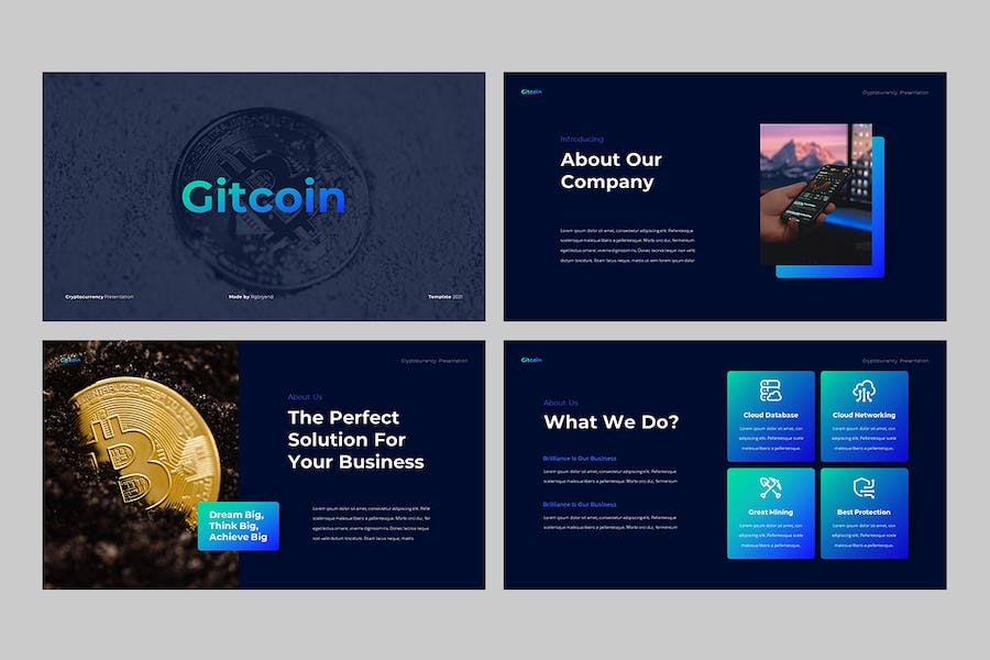 吉特币加密货币区块链投资Keynote模板 - 顶尖PPT