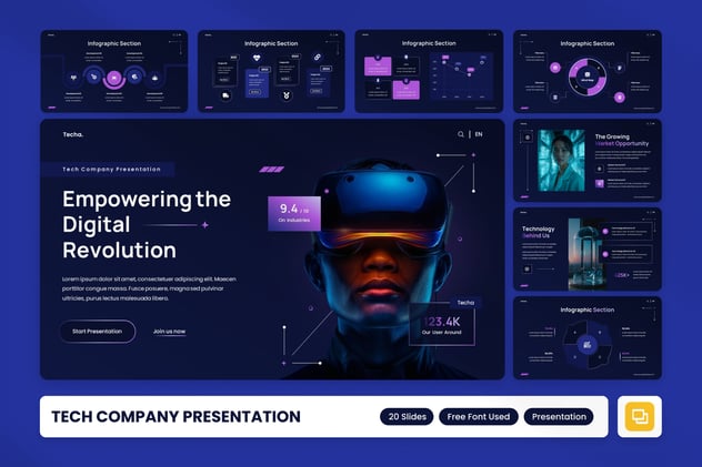 科技公司分析PPT模板 - 顶尖PPT