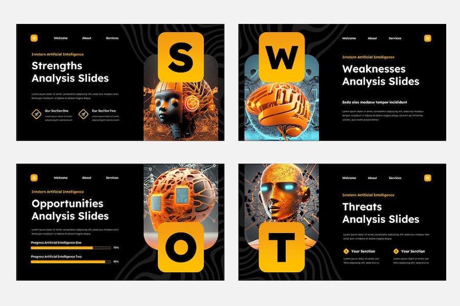 人工智能技术发展应用趋势分析Keynote模板 - 顶尖PPT