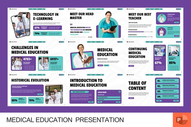医学教育培训课程展示PPT模板 - 顶尖PPT