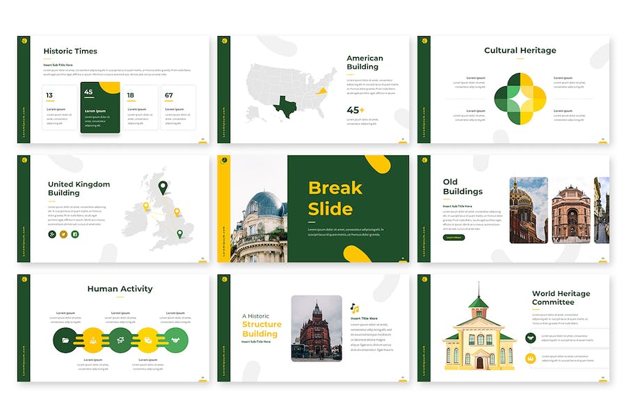 古典建筑宣传介绍PPT模板 - 顶尖PPT