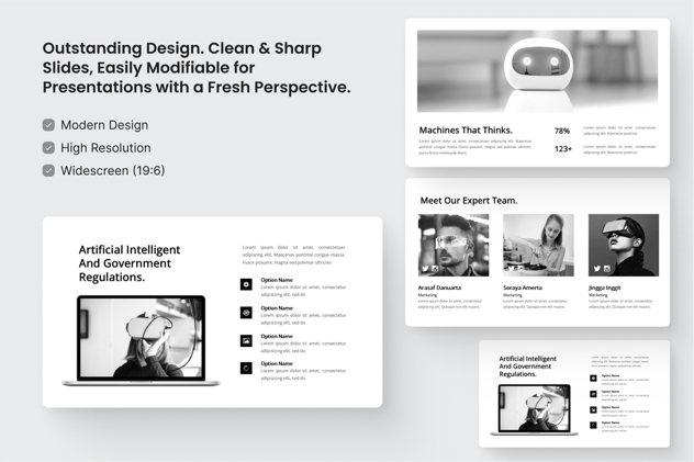 现代人工智能AI keynote模板 - 顶尖PPT
