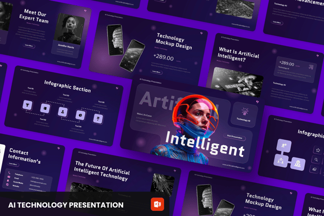 AI技术人工智能PPT模板 - 顶尖PPT