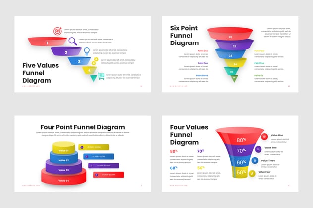 销售漏斗转化流程图形Keynote模板 - 顶尖PPT