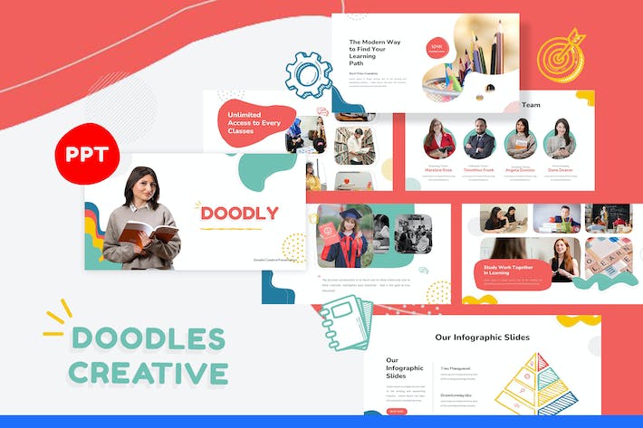 创意涂鸦风格展示PPT模板 - 顶尖PPT