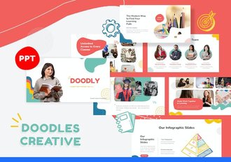 创意涂鸦风格展示PPT模板 - 顶尖PPT