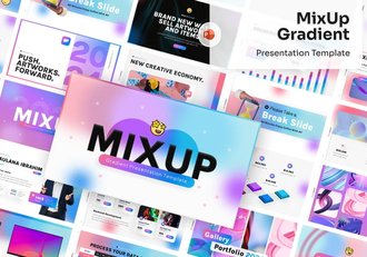 精美渐变配色商务风格PowerPoint模板 - 顶尖PPT