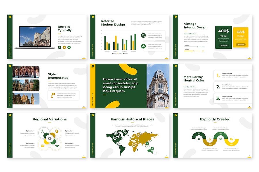 古典建筑宣传介绍PPT模板 - 顶尖PPT