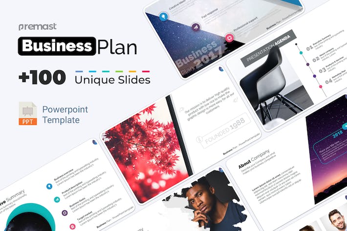 100页商务风格业务计划PPT模板 - 顶尖PPT