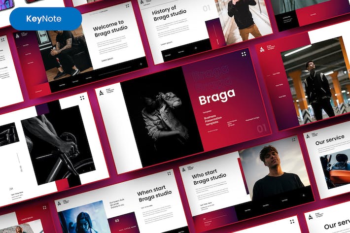 国外极简创意设计商业团队展示keynote模板 - 顶尖PPT