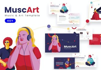 创意插画演唱会活动策划keynote模板 - 顶尖PPT