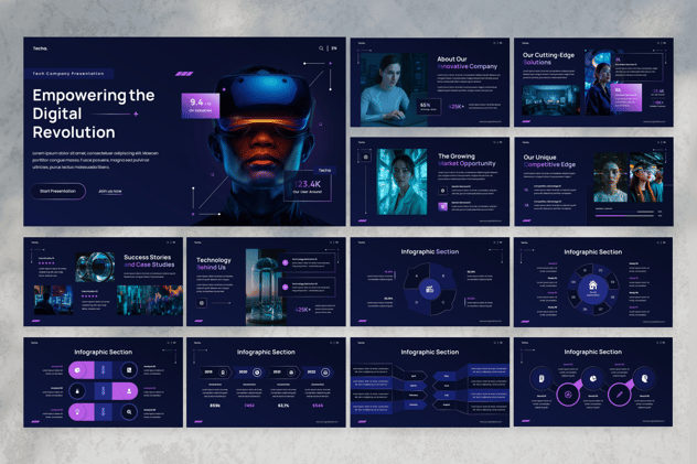 科技公司分析PPT模板 - 顶尖PPT