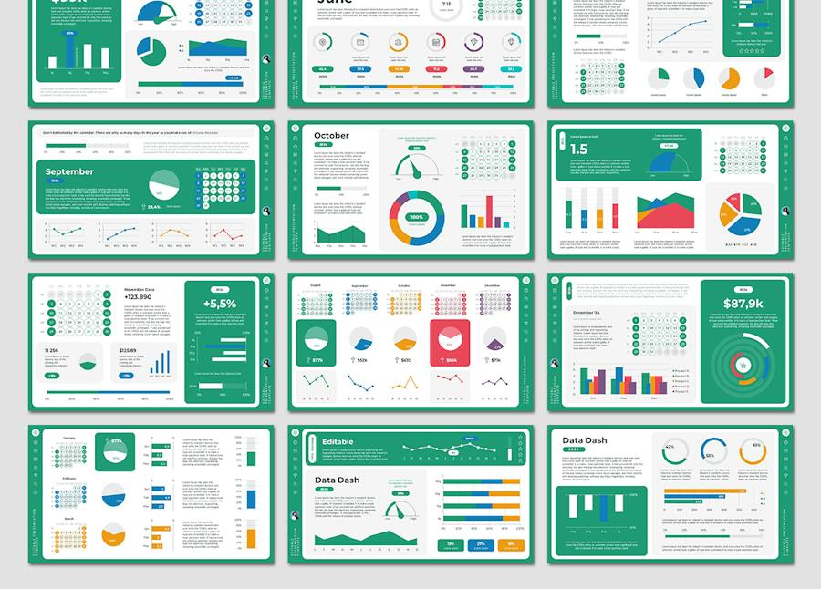2024年日历数据分析仪表板国外PPT模板 - 顶尖PPT