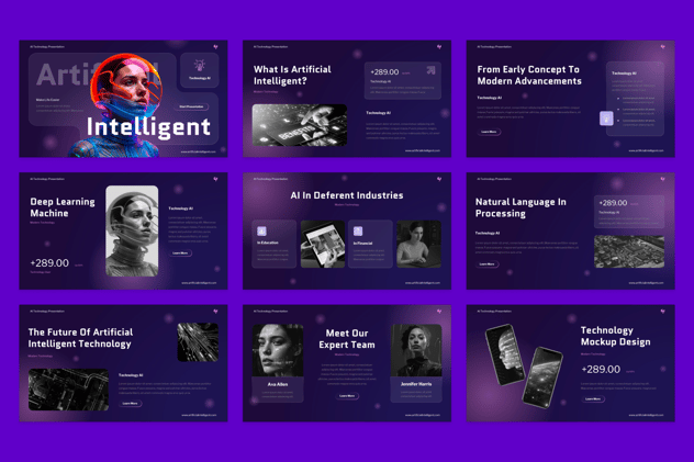 AI技术人工智能PPT模板 - 顶尖PPT