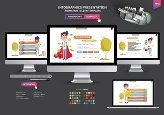 创意金融插画图形PPT模板 - 顶尖PPT