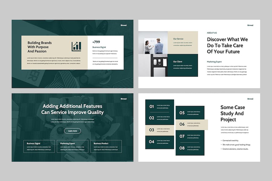 蓝绿色商务建议书提案PPT模板 - 顶尖PPT