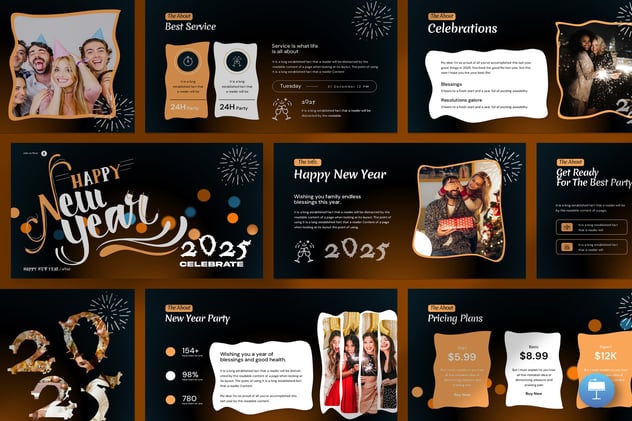 新年快乐节日祝福keynote模板 - 顶尖PPT