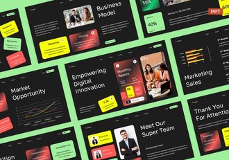 深灰色现代应用商业PPT模板 - 顶尖PPT