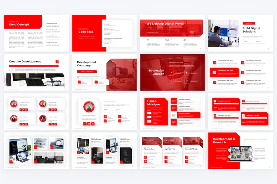 红色现代科技商务商业keynote模板 - 顶尖PPT