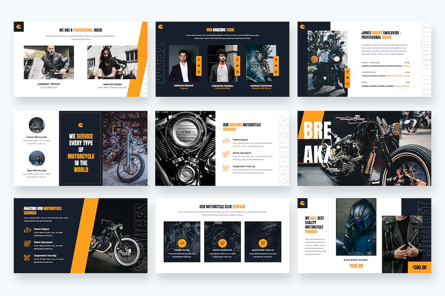 摩托车品牌推广骑行活动策划PPT模板 - 顶尖PPT