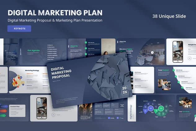数字营销计划提案keynote模板 - 顶尖PPT