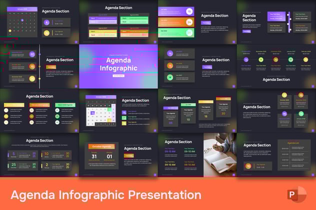 工作议程信息图形图表PPT模板 - 顶尖PPT