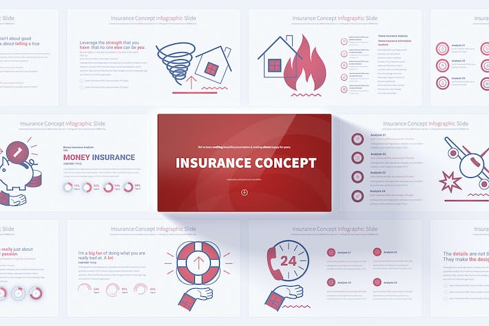保险行业信息图形PPT模板 - 顶尖PPT