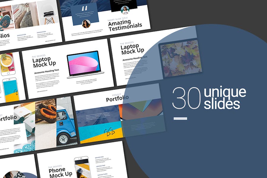 极简风格创意设计作品展示Keynote模板 - 顶尖PPT