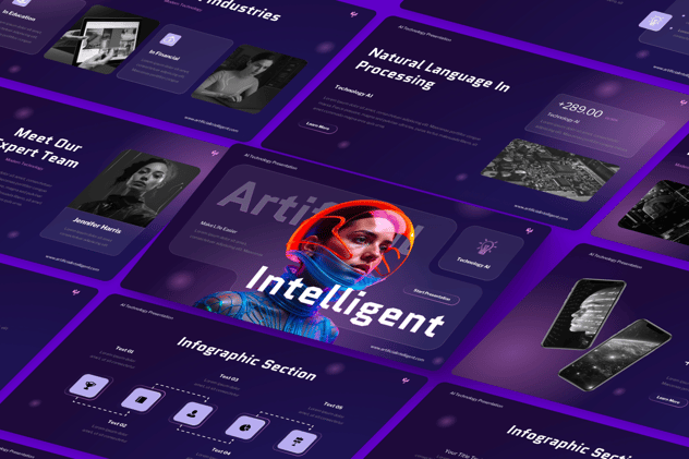 AI技术人工智能PPT模板 - 顶尖PPT